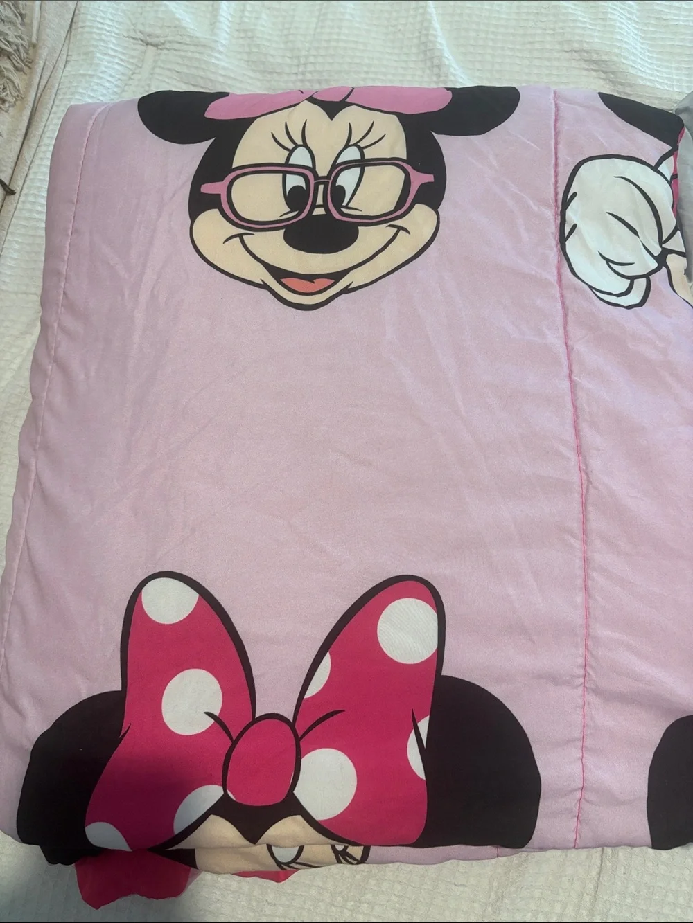 Disney Pink Minnie Mouse Polka Dot Character Comforter set with pillowcase